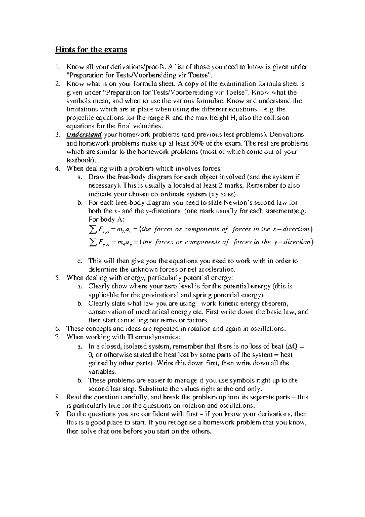 FSK116 Final Exam Preparation Tips and Hints - Studocu