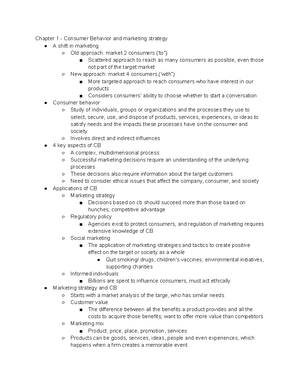 Chapter 1 Understanding Consumer Behavior - Consumer Behavior The ...