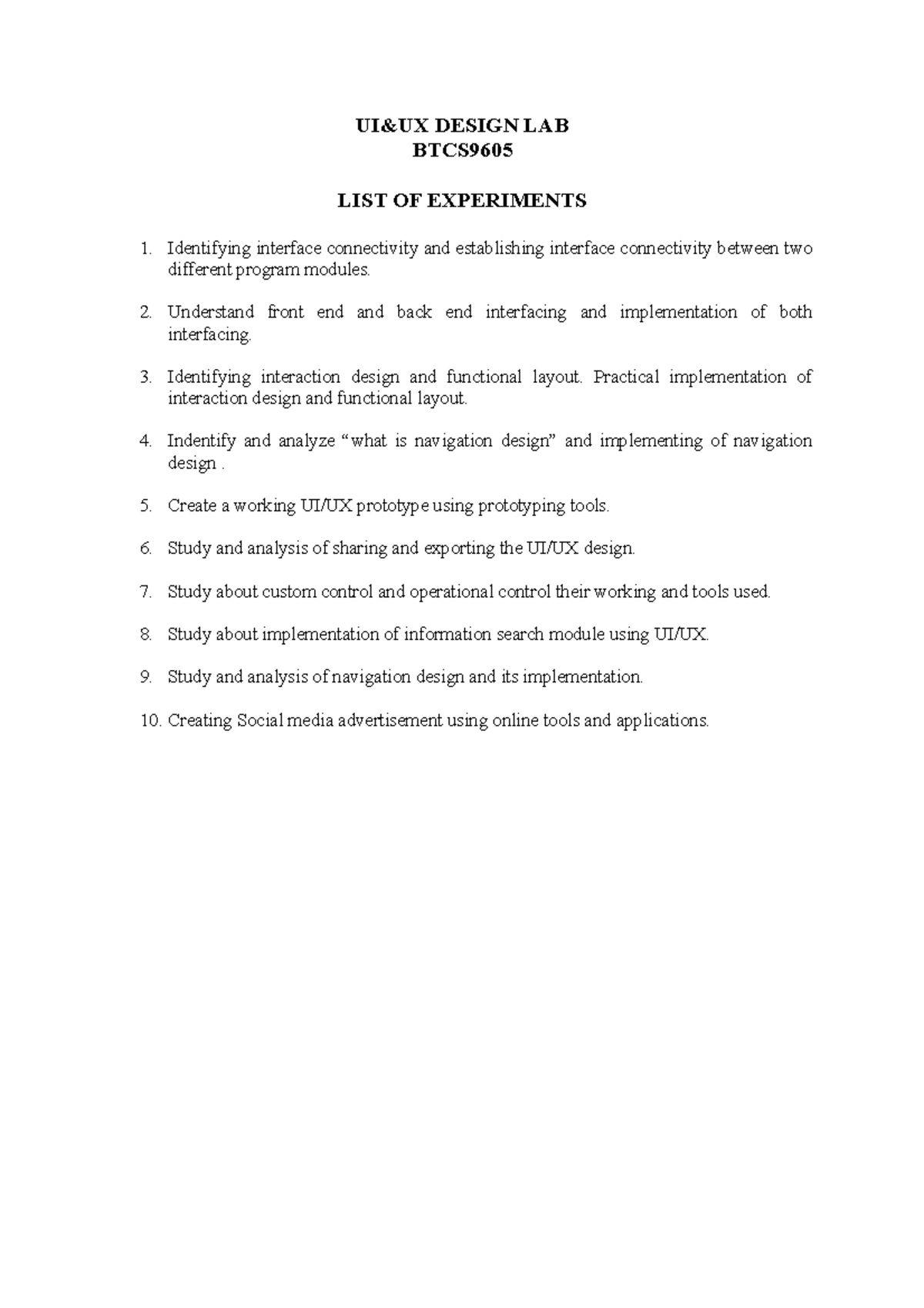 Ui ux lab manual lab mannual ui ux design lab btcs list of