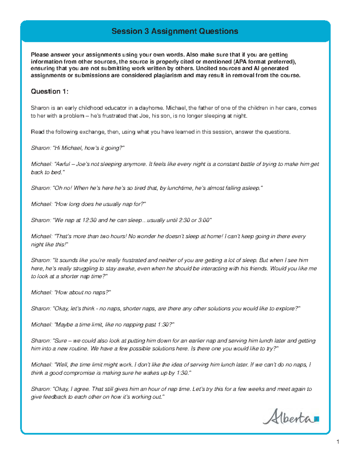 Session 3 Assignment Questions: Early Childhood Education Insights ...