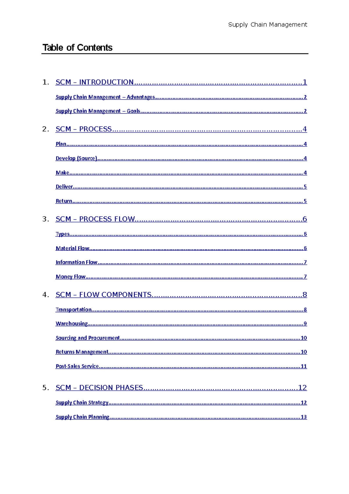 SCM 2 Notes: Key Concepts and Practices in Supply Chain Management ...