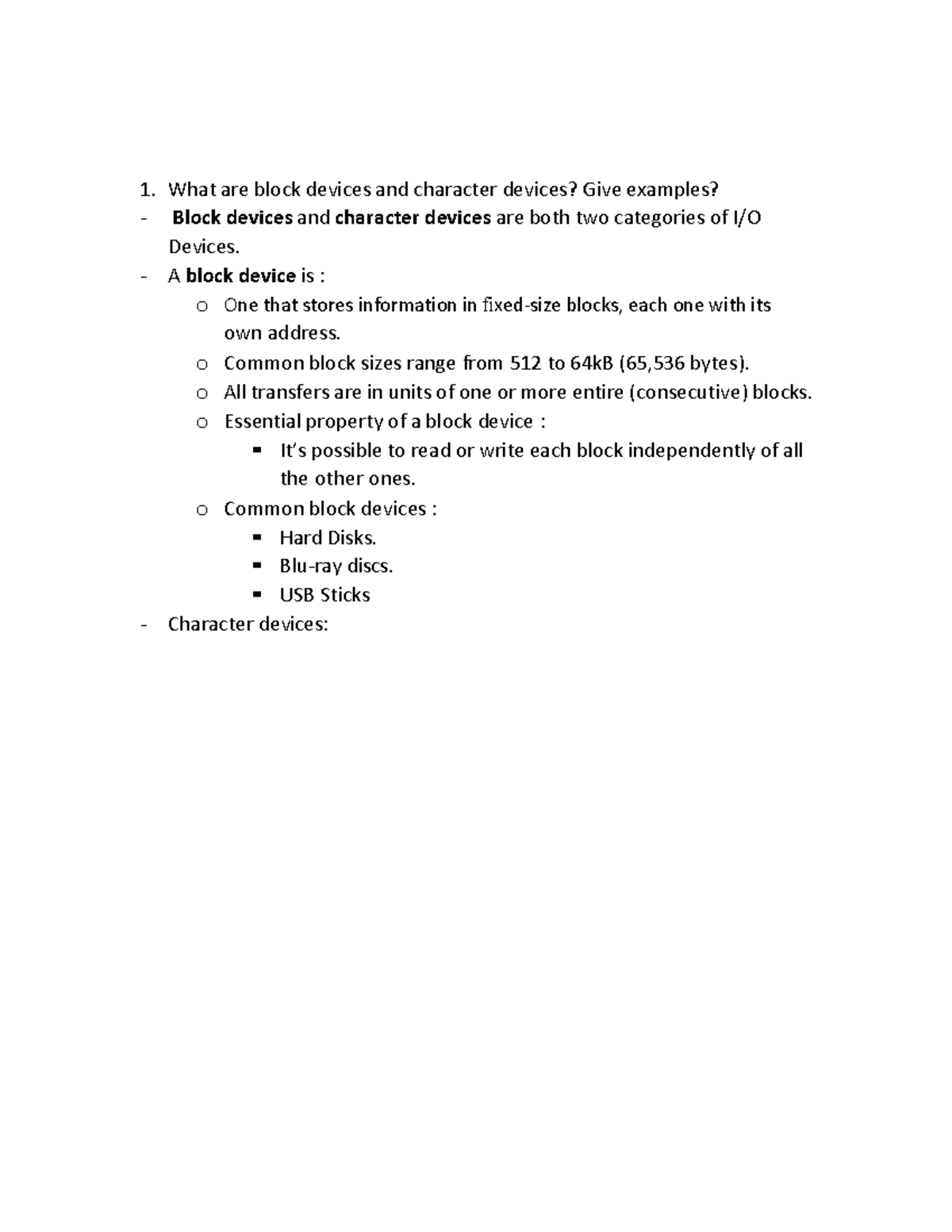 Chapter 5: Block vs Character Devices and CPU Communication (CS101 ...