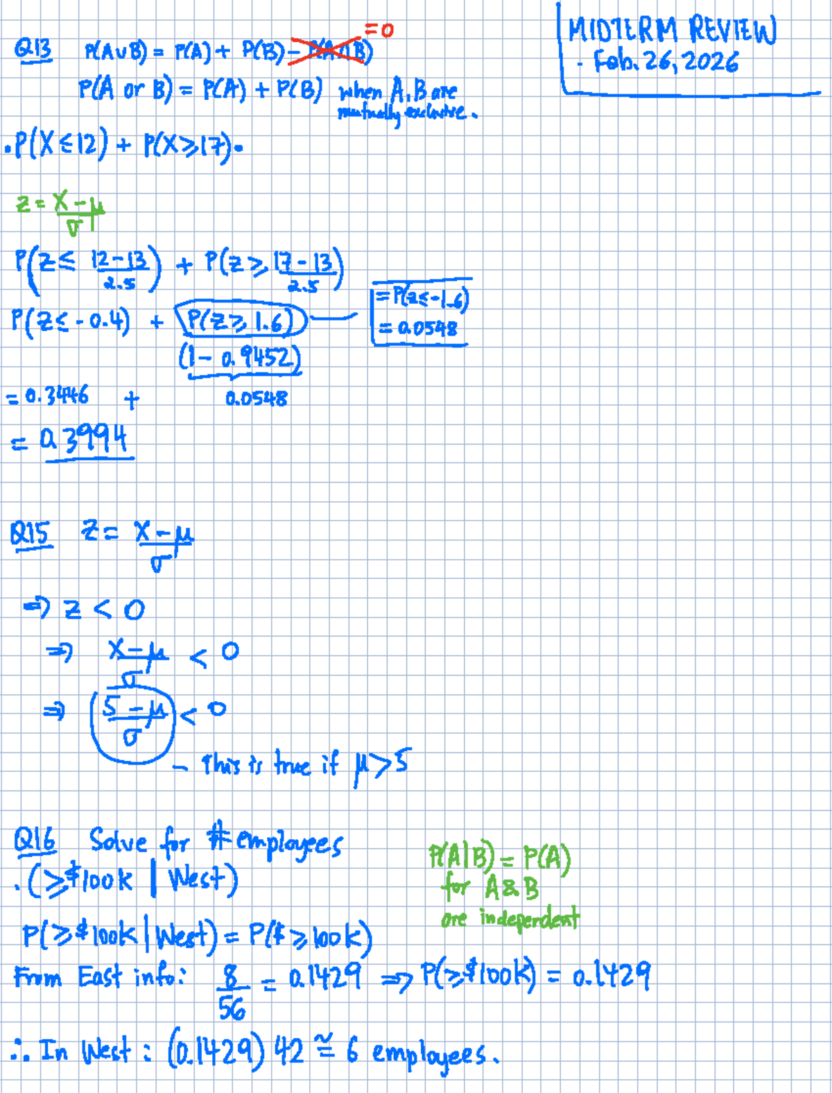 MAT 504 Midterm Review Notes - February 26, 2026 - Studocu
