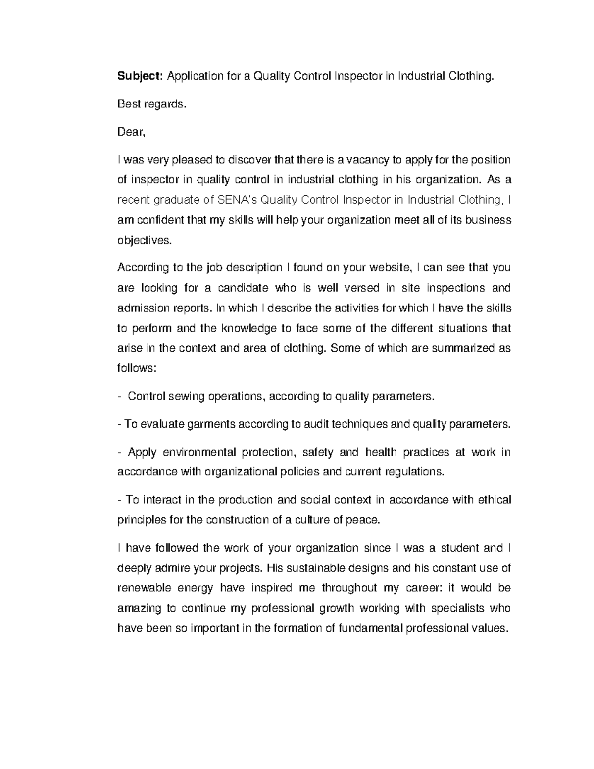 GAI1 240202501 Application for Quality Control Inspector Position - Studocu