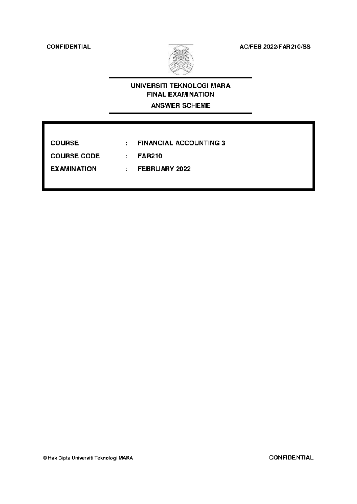 FAR210 Financial Accounting 3 Final Exam Suggested Solutions - Feb 2022 ...