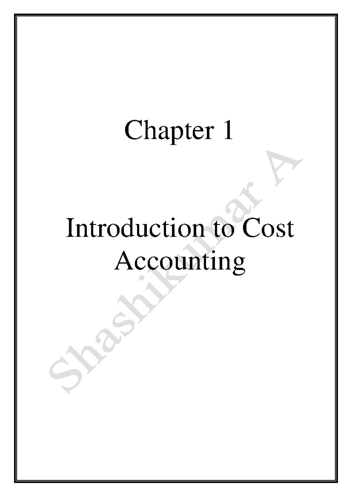 COST 101 - Chapter 1: Introduction to Cost Accounting Principles - Studocu
