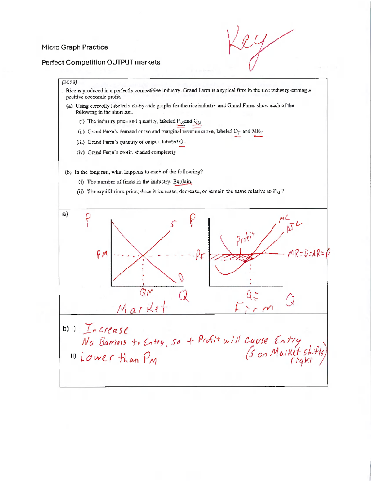 Micro Graph Practice Answers for Perfect Competition & Monopoly (2013 ...