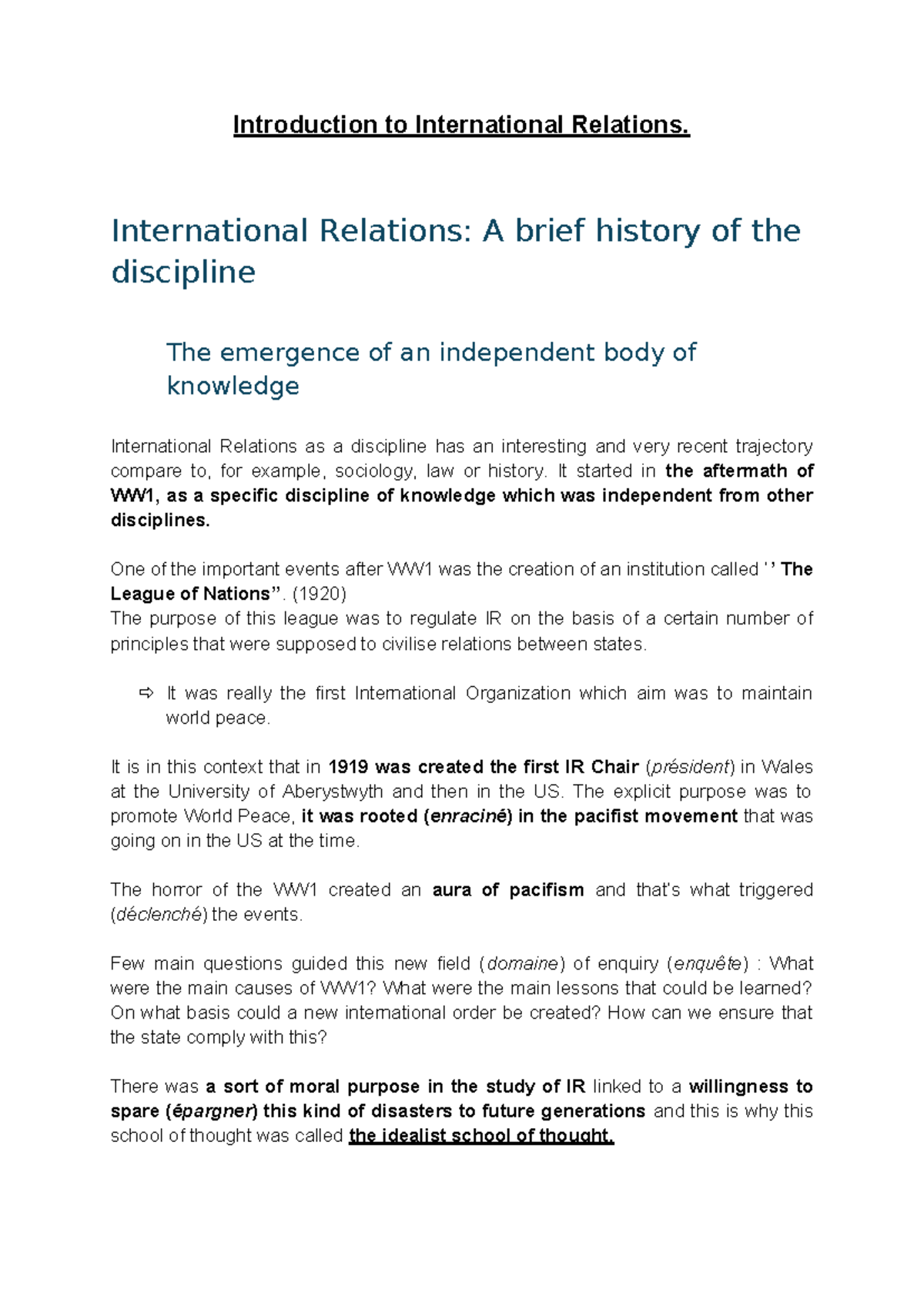 International Relations Theories Overview - Key Concepts and Schools ...
