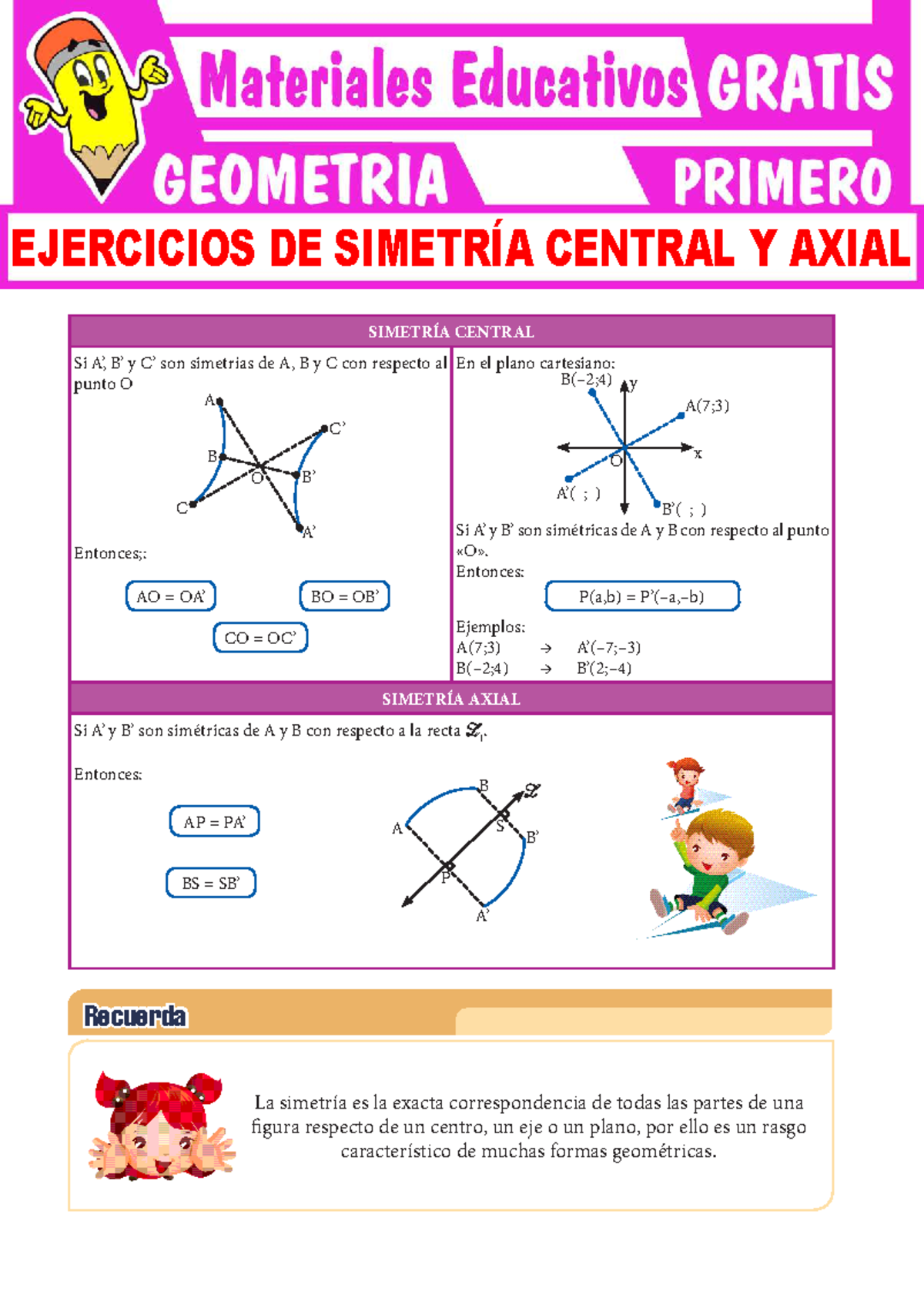 28 - Simetría Central y Axial en Matemáticas - Studocu