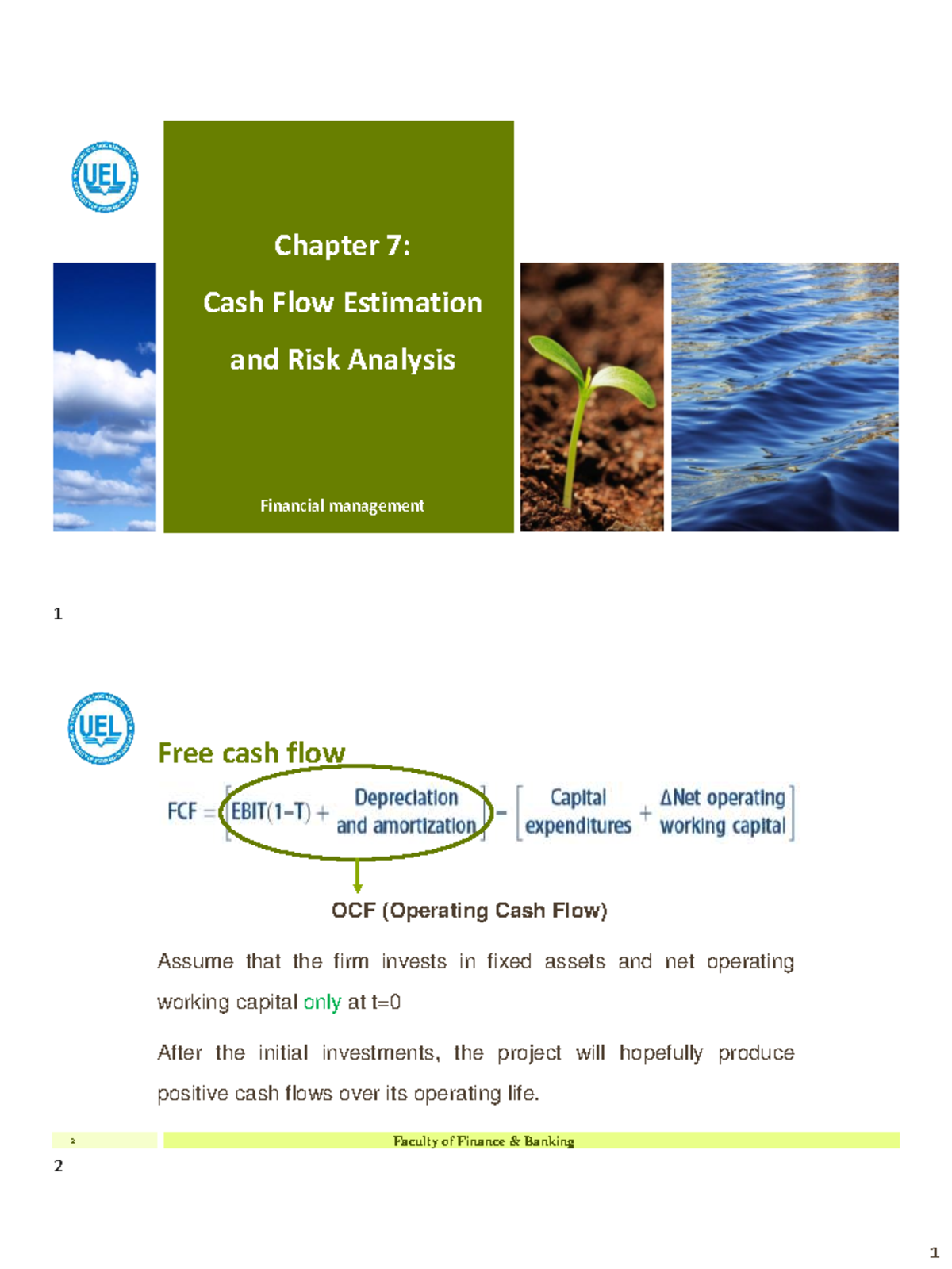 Chapter 7: Cash Flow Estimation & Risk Analysis - Fin Management 1 ...