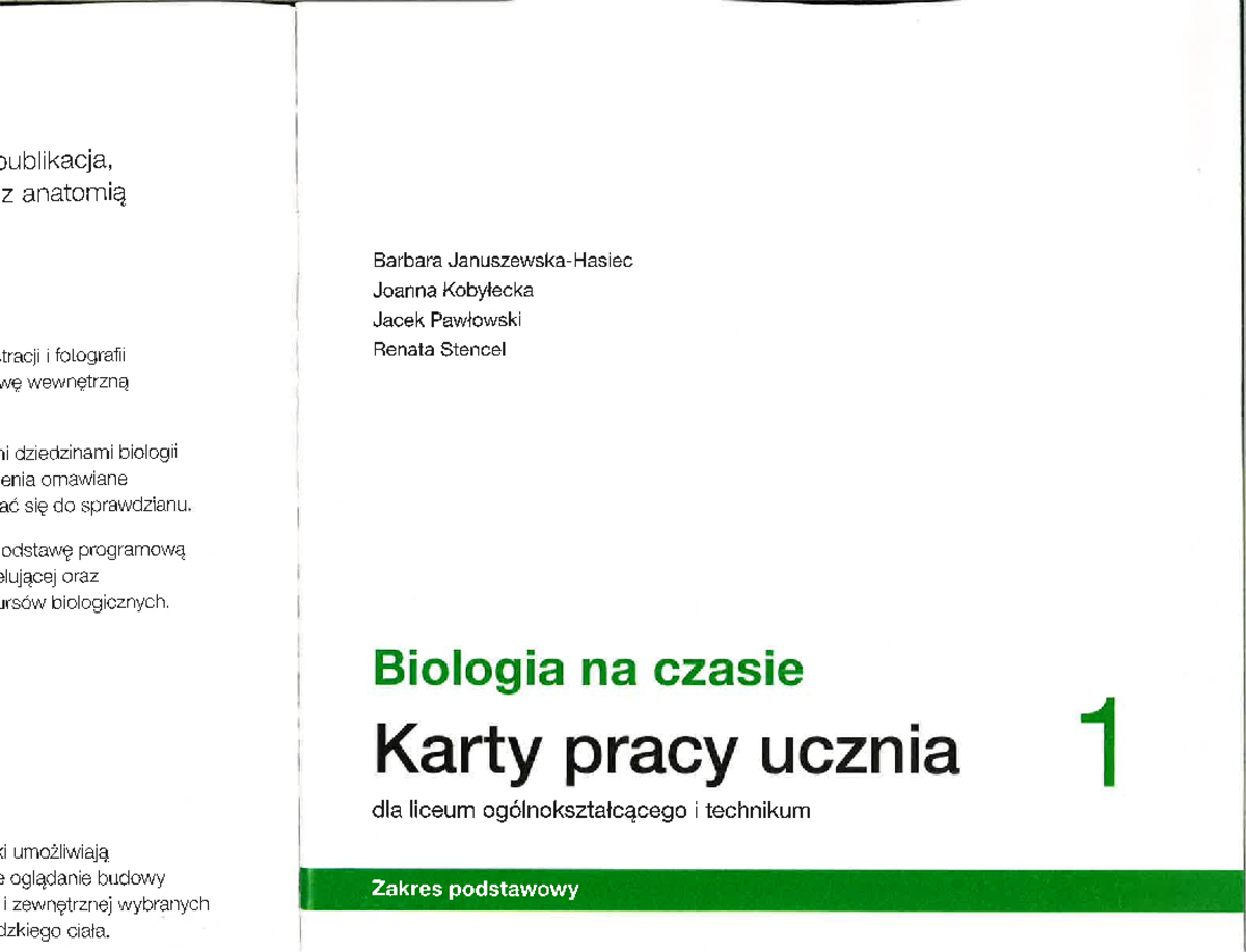 Karty Pracy Biologia 1: Materiały do Liceum i Technikum - Studocu