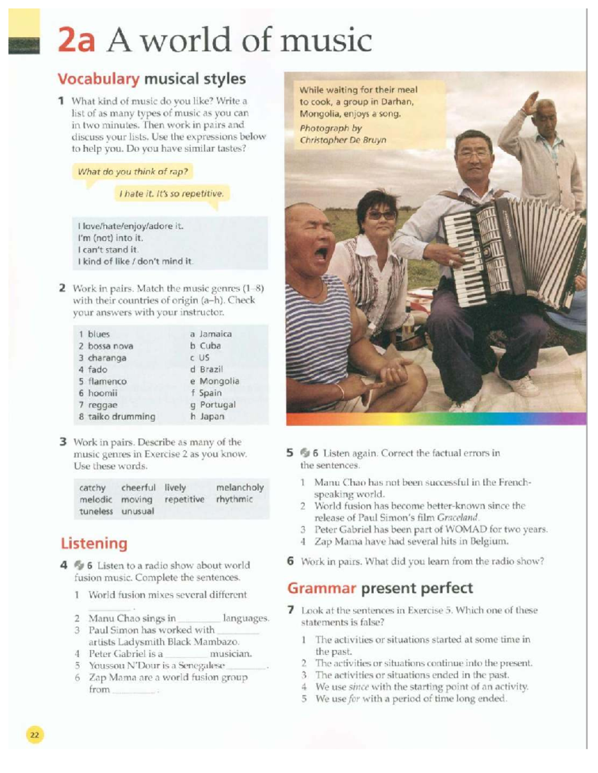 2a-2b UNIT 2 LIFE 4 - Music Vocabulary and Genres Discussion - Studocu