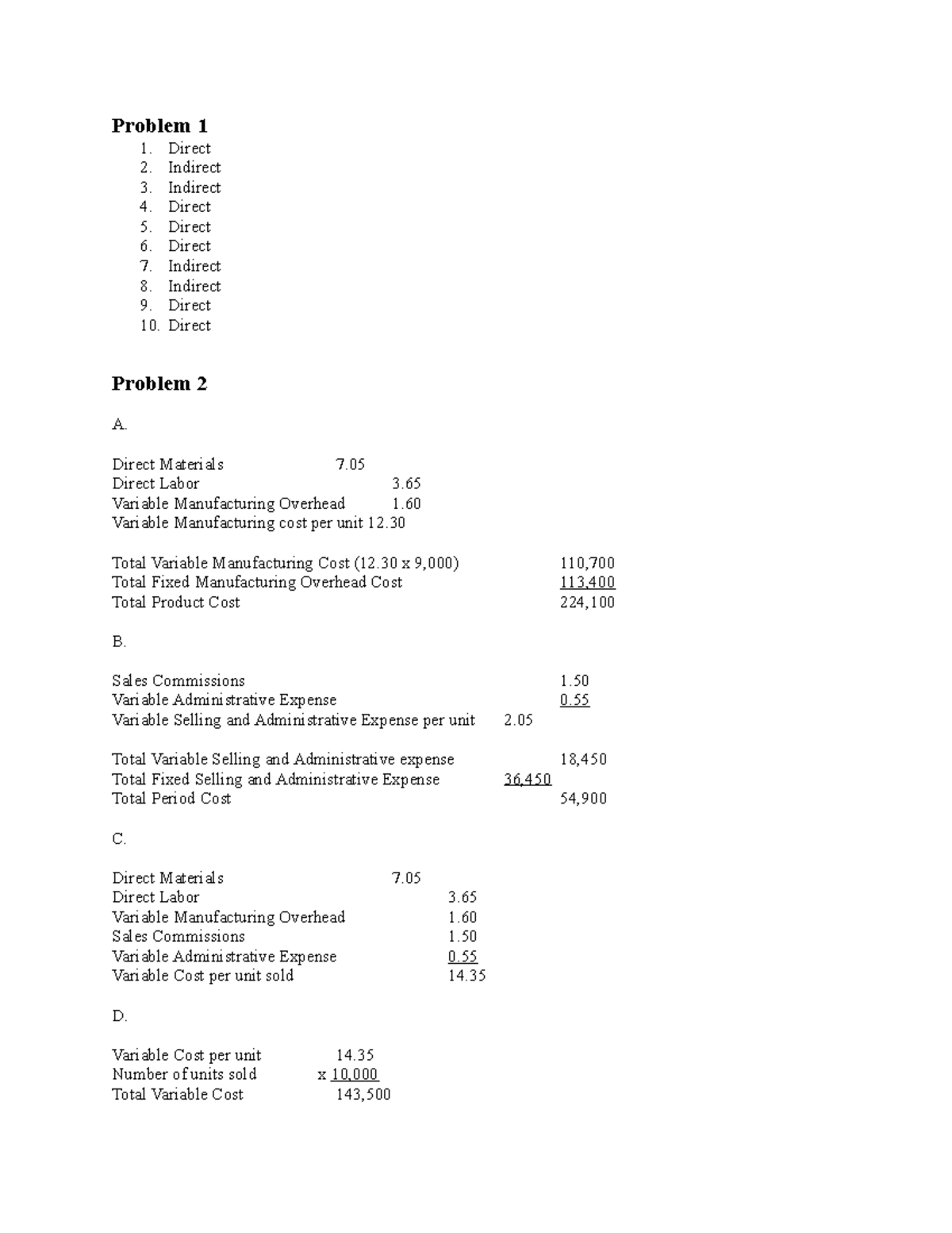 Illustrative Problems in Strategic Cost Management (SCM 101) - Studocu
