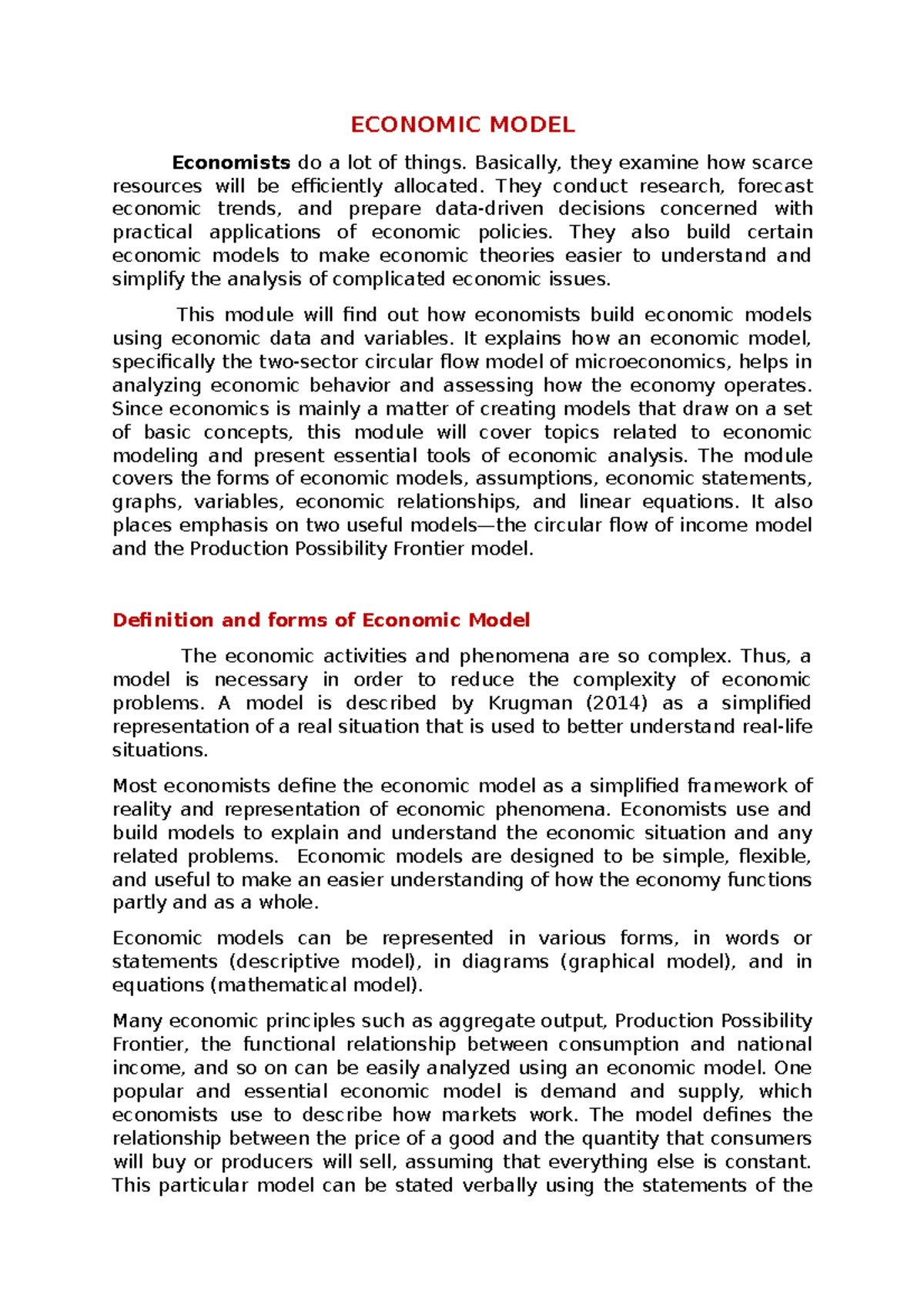 THE Economy AND Economic System - THE ECONOMY AND ECONOMIC SYSTEM ...