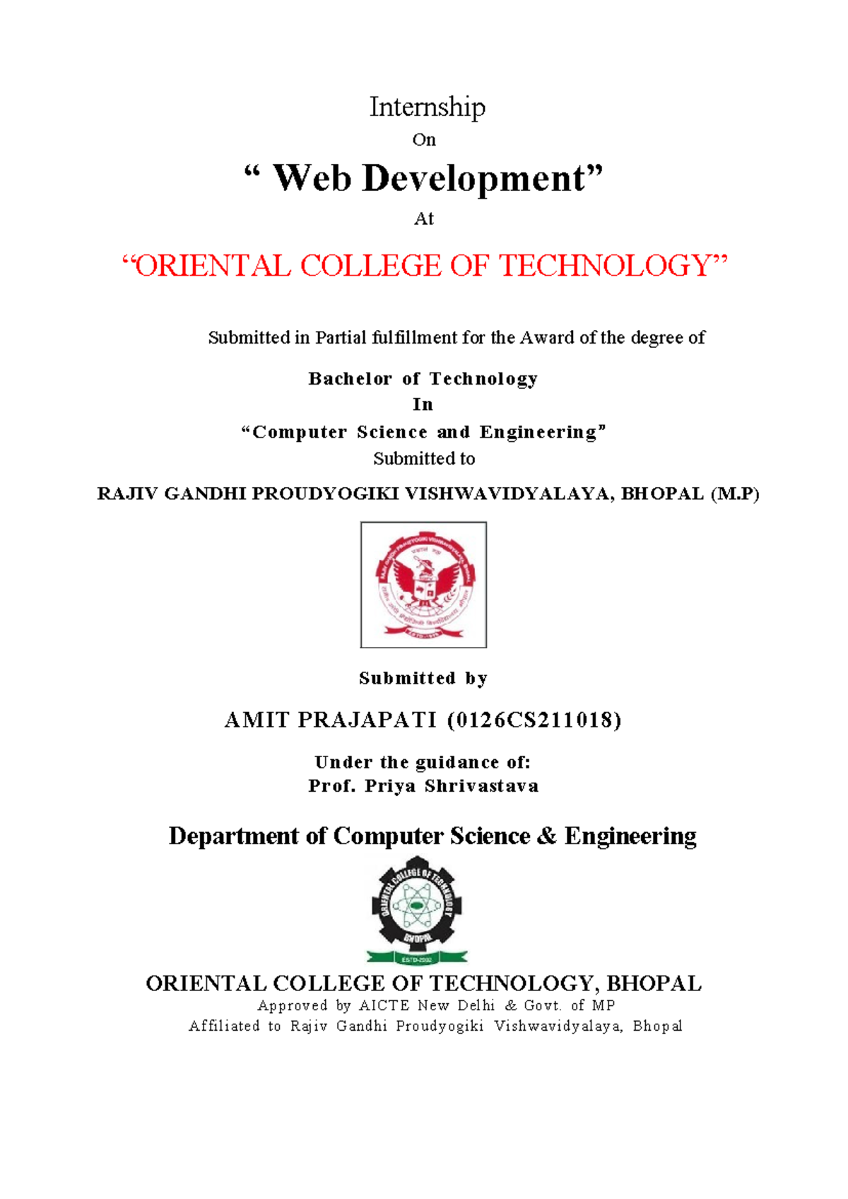 EOI- JAVA - hi what - Internship On “ Web Development” At “ORIENTAL ...