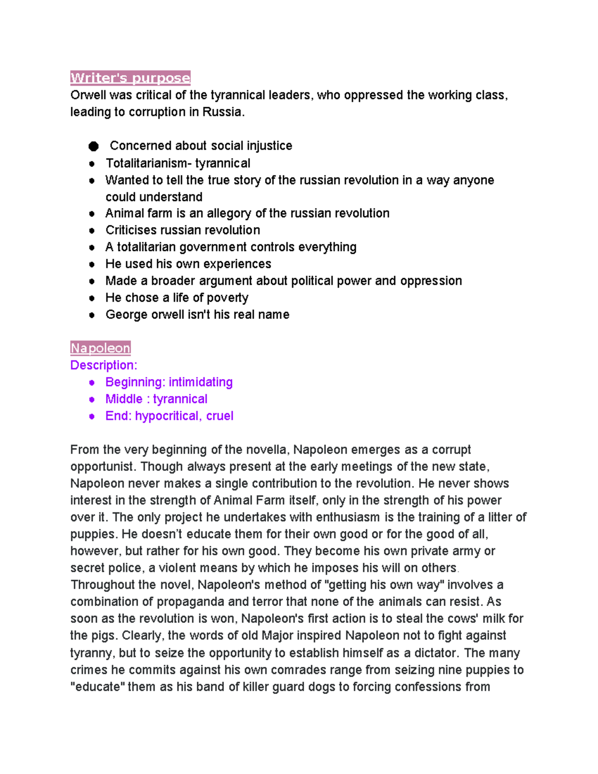 ANM 200: The Corruption of Power in Orwell's Animal Farm Analysis - Studocu