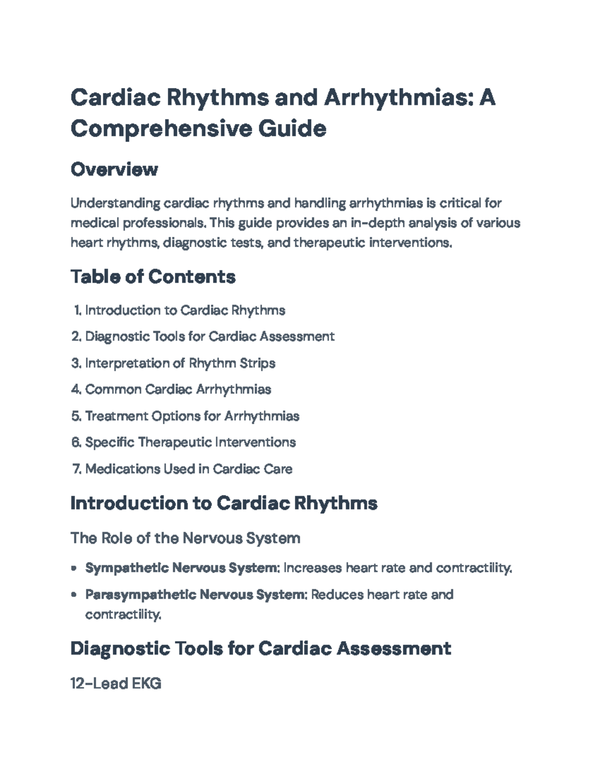 Comprehensive Guide on Cardiac Rhythms and Arrhythmias (MED 101 ...