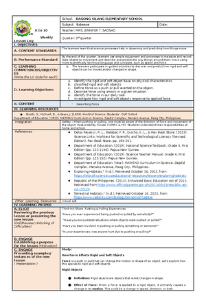 Science-DBOW - Science-DBOW - MELCs Definitive Budget of Work (DBOW ...