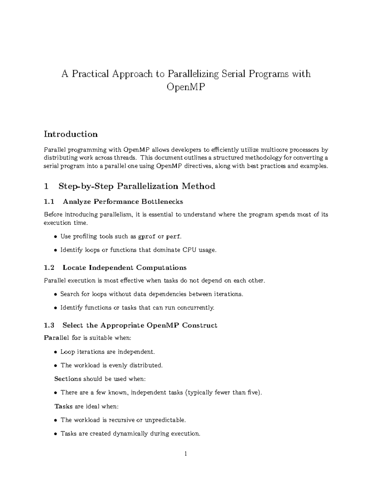 OpenMP Notes: A Practical Guide to Parallelizing Programs - Studocu