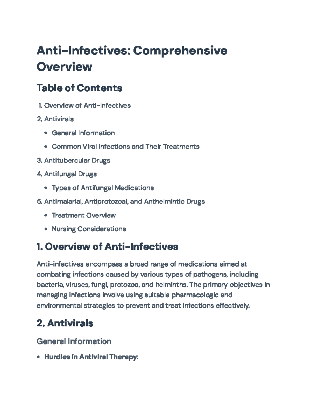 Comprehensive Overview of Anti-Infectives: Types and Treatments - Anti ...