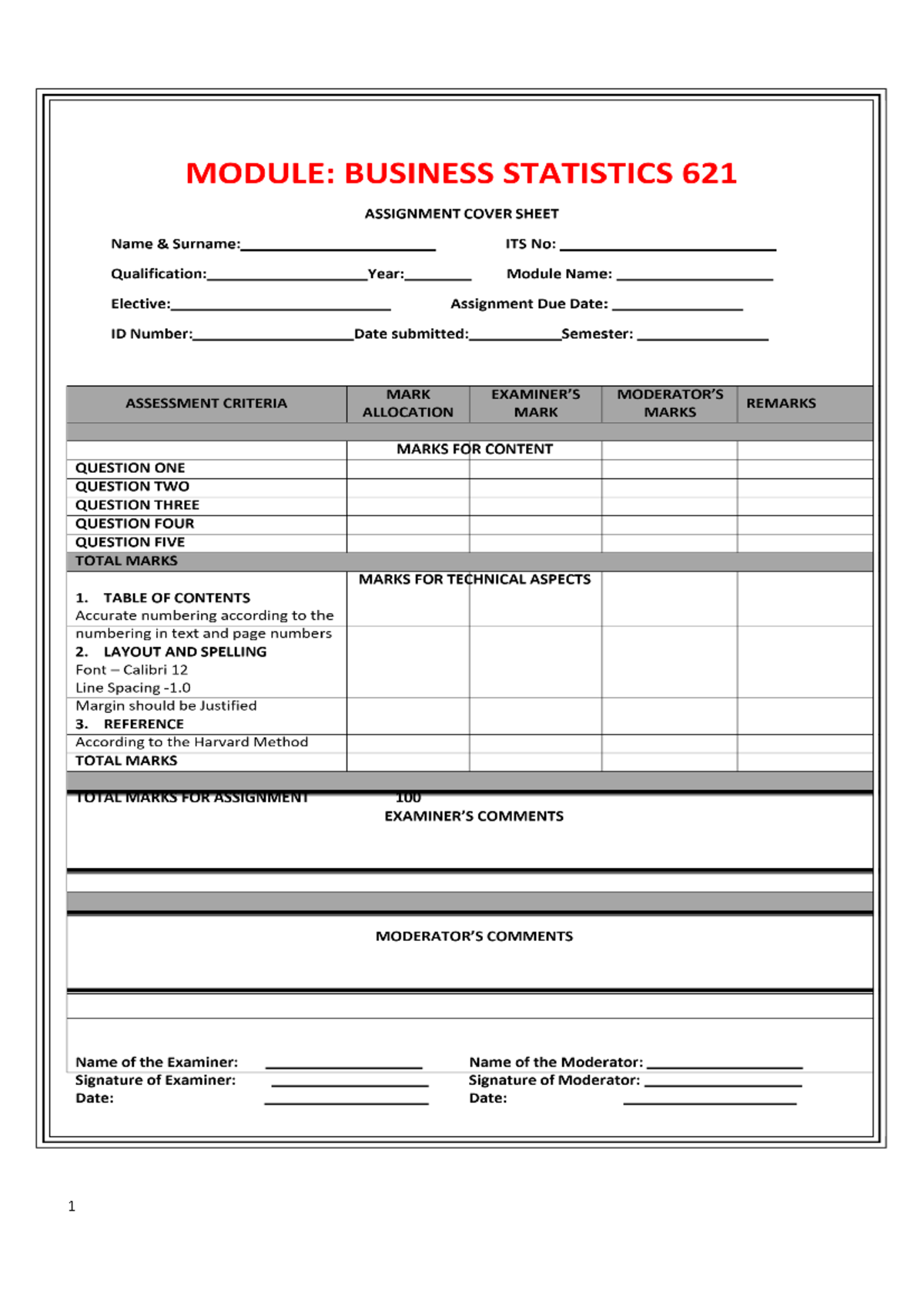 Business Statistics ASS 1 Solutions and Explanations - Studocu