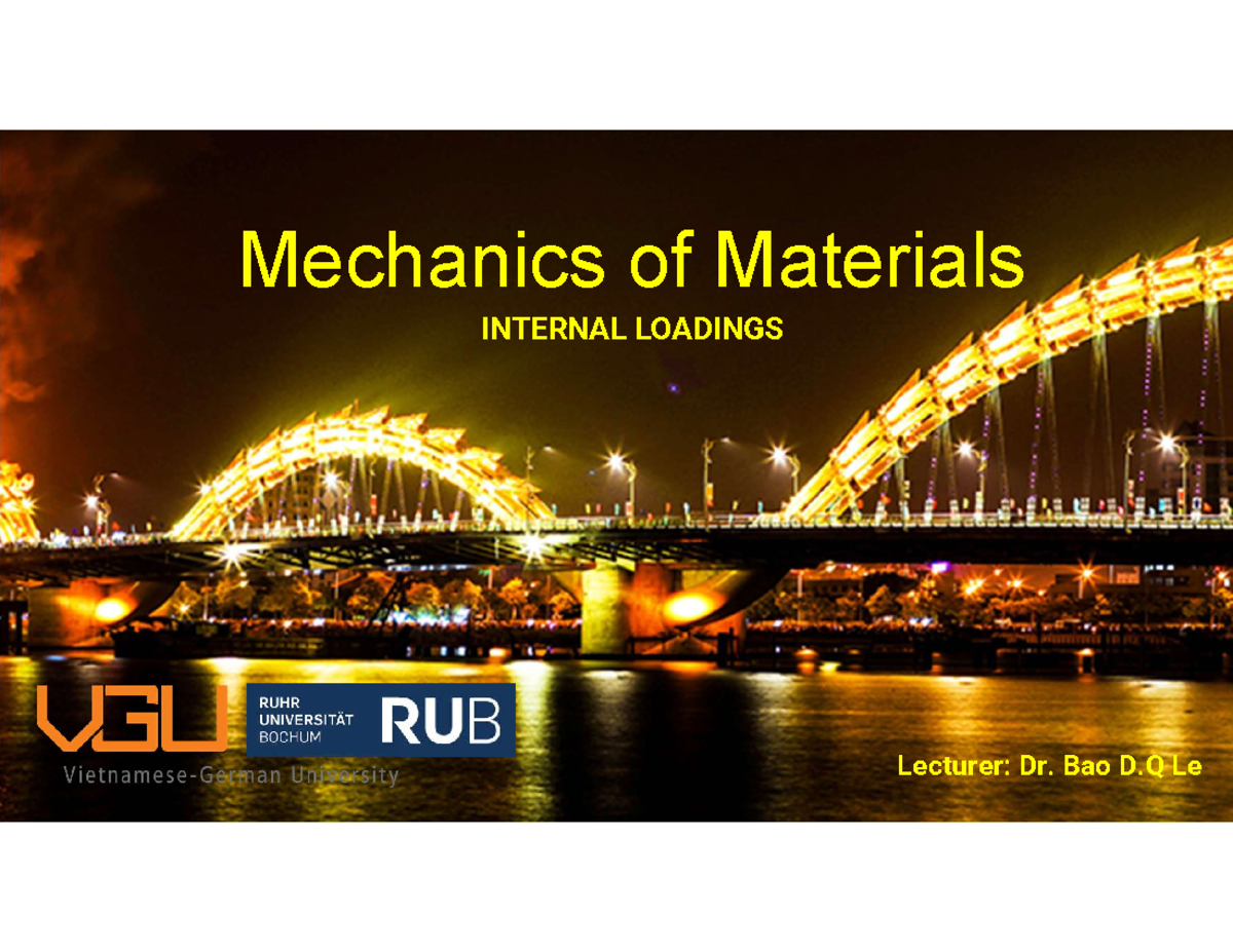 Mechanics of Materials: Chap 1 - Internal Loadings Overview - Studocu