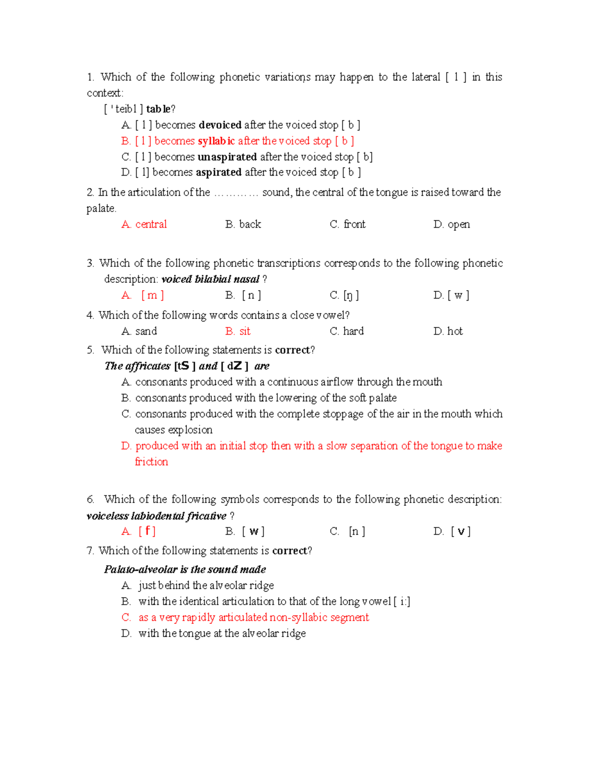 Assignment 4 - Phonetics Quiz Questions and Answers - Studocu