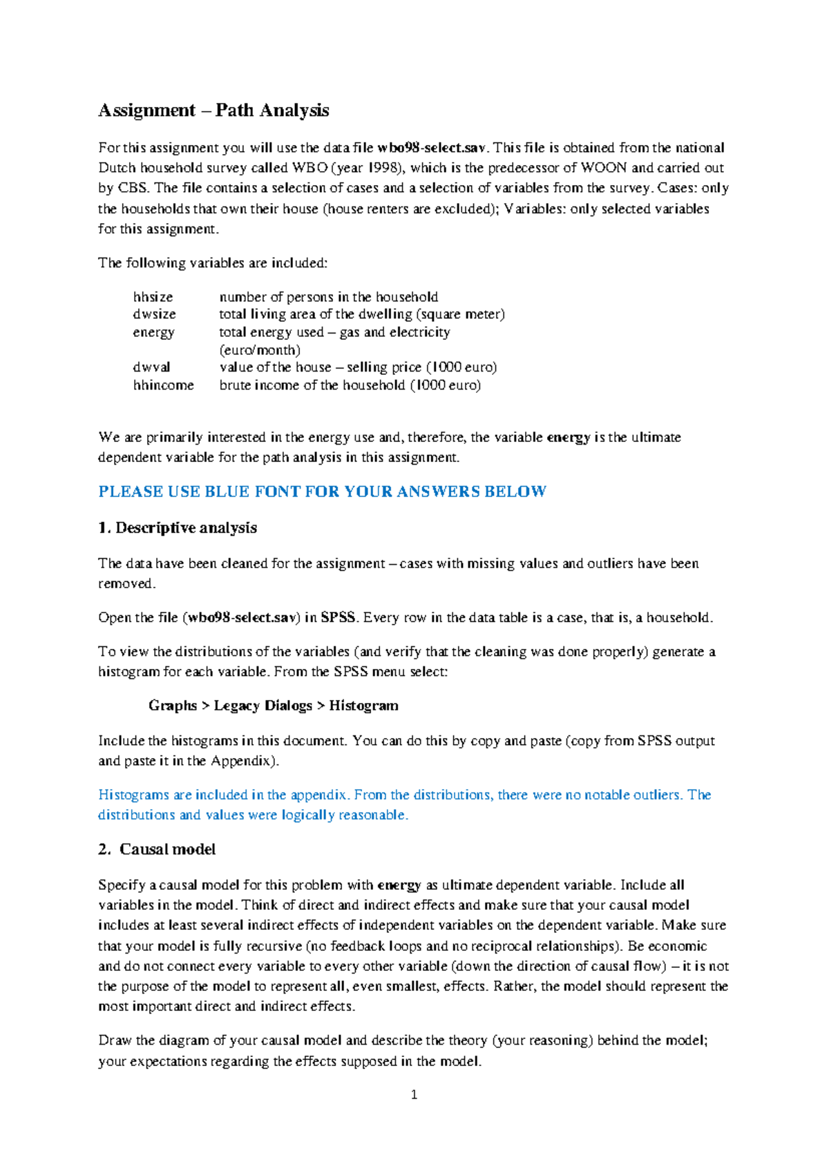 Assignment URM week 3 - Path analysis-1 group 4 grade 8.75 - Urban ...