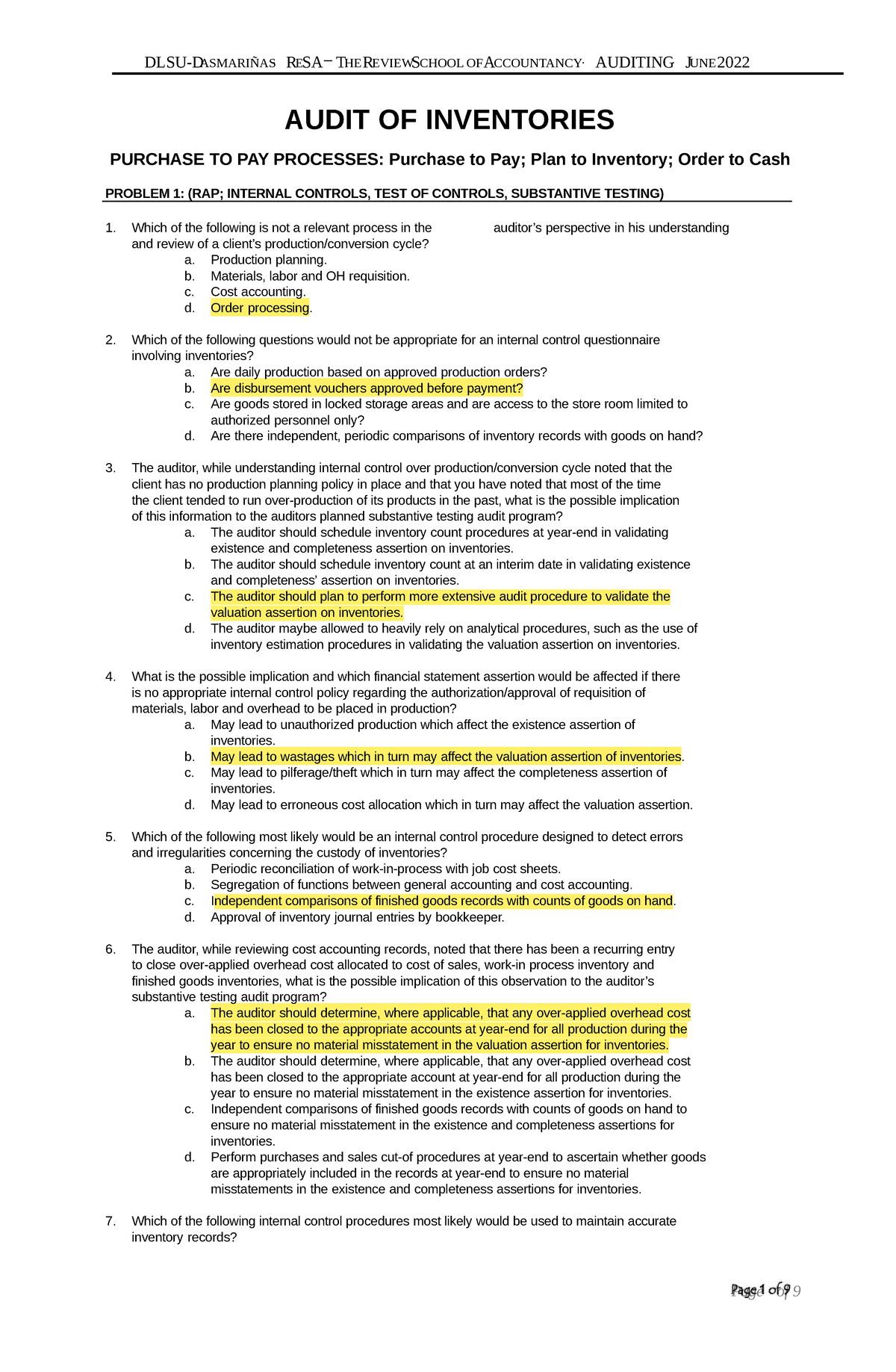 Auditing Inventory Processes: Internal Controls & Substantive Testing ...