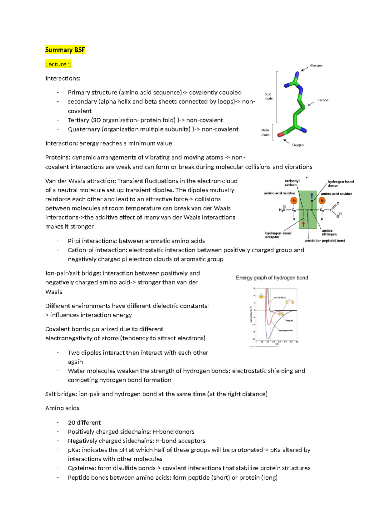 BSF 101 Lecture Summary: Protein Structure and Folding Mechanisms ...