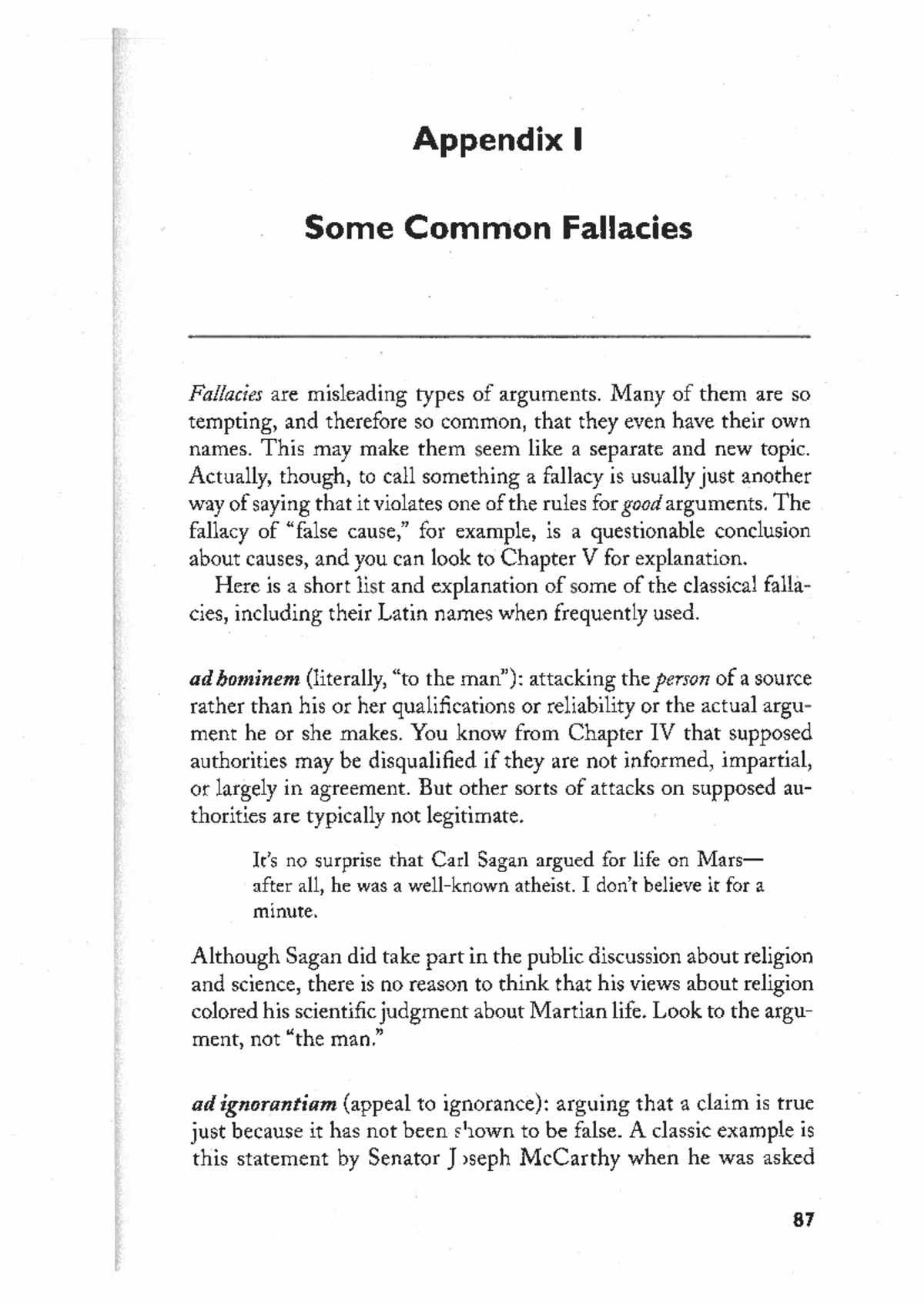 Appendix I: Common Fallacies in Academic Writing - Studocu