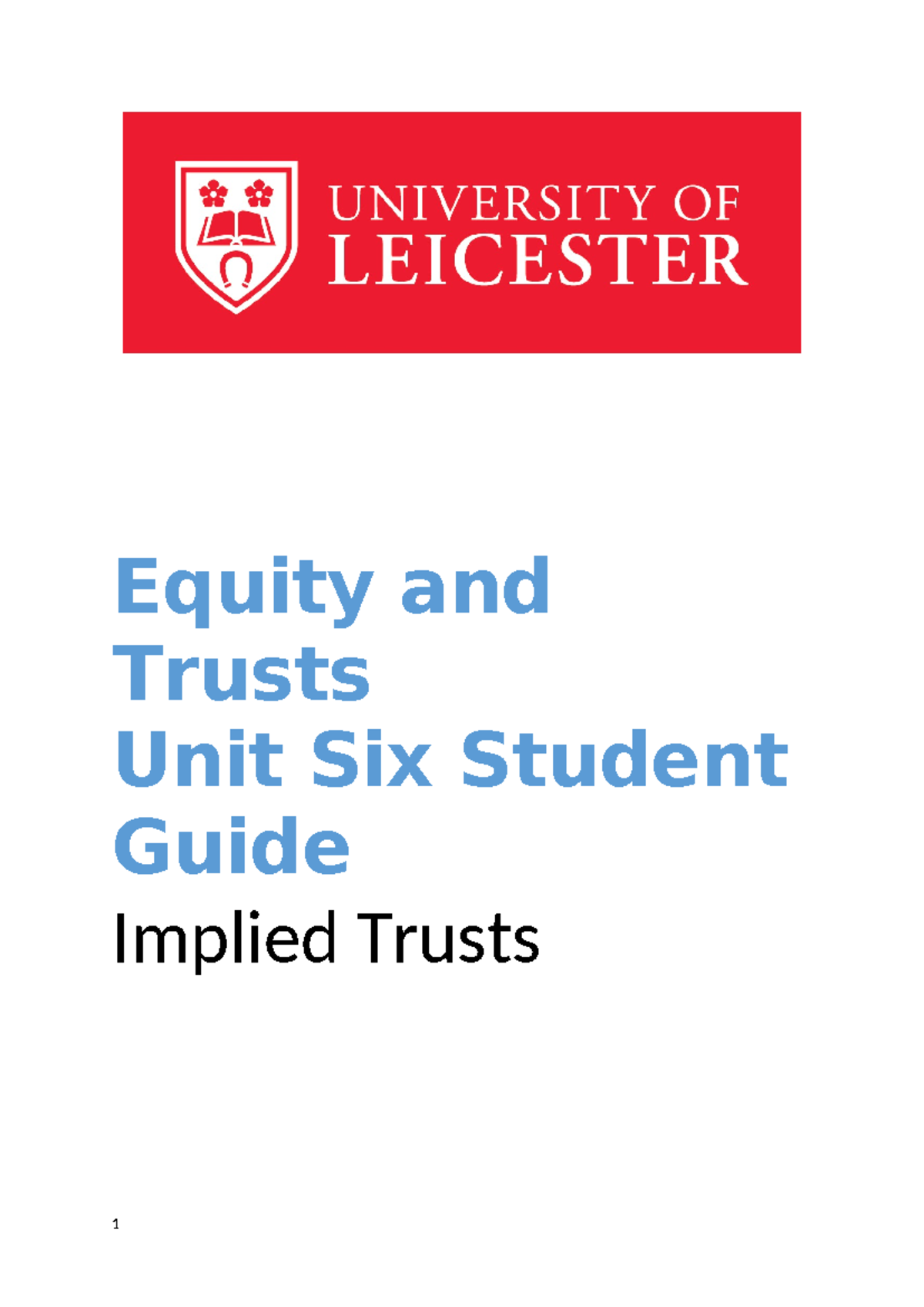 Implied Trusts in Equity & Trusts - Unit 6: Resulting & Constructive ...