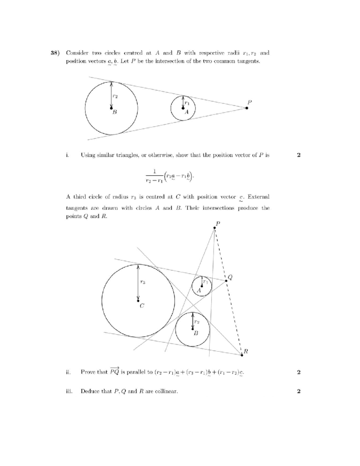 Vector Questions: Intersection of Circles and Coordinate Determination ...