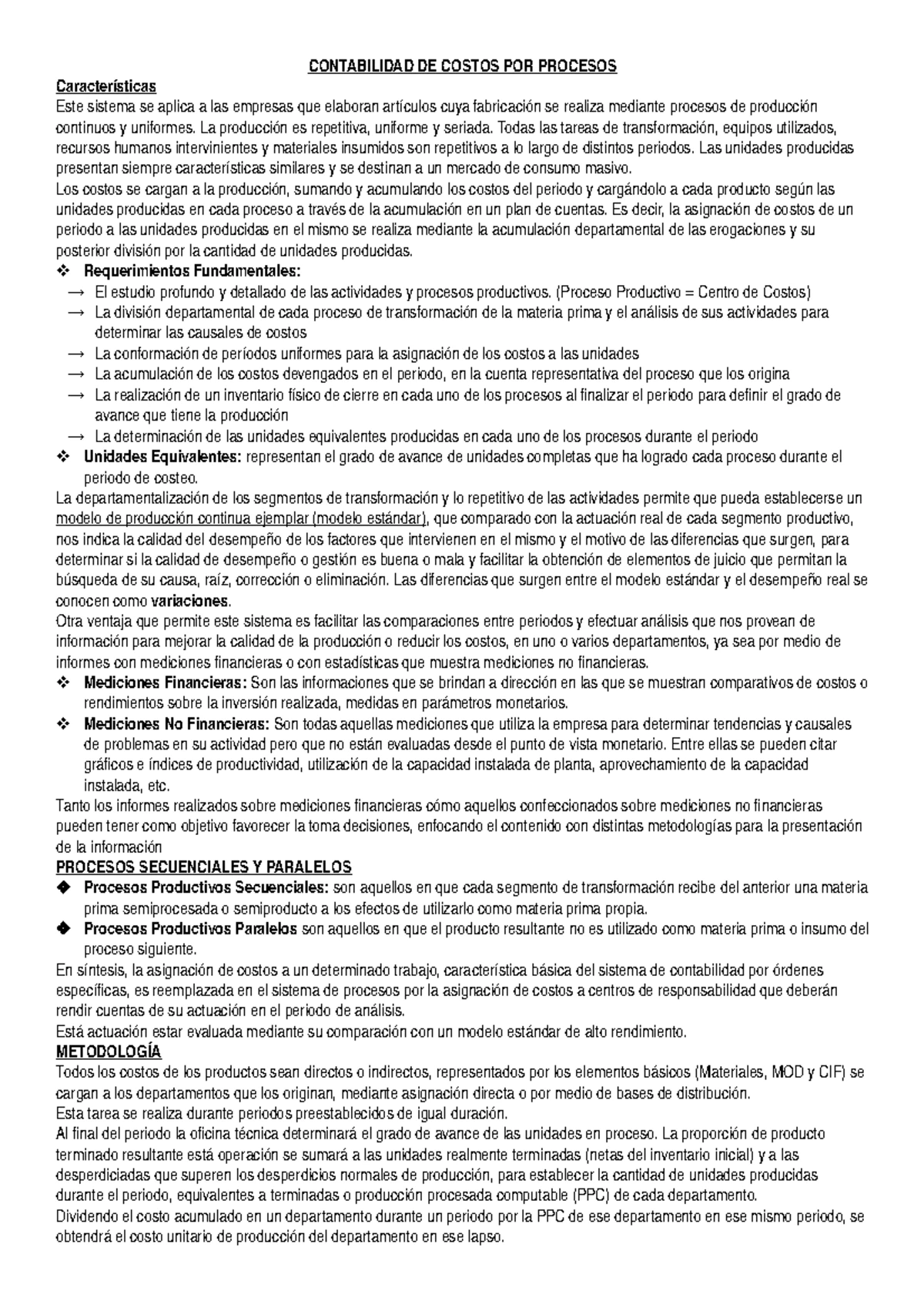 Resumen de Costos - Unidad 1: Teoría General del Costo y Clasificación ...