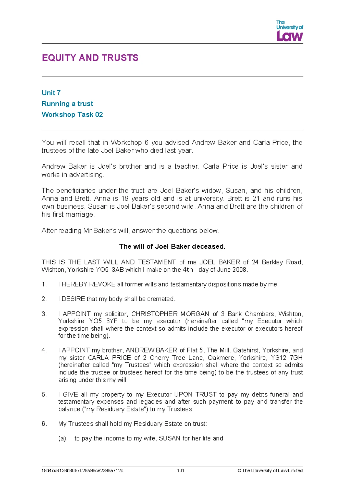 Equity and Trusts Seminar 6: Fiduciary Duties and Investment Strategies ...