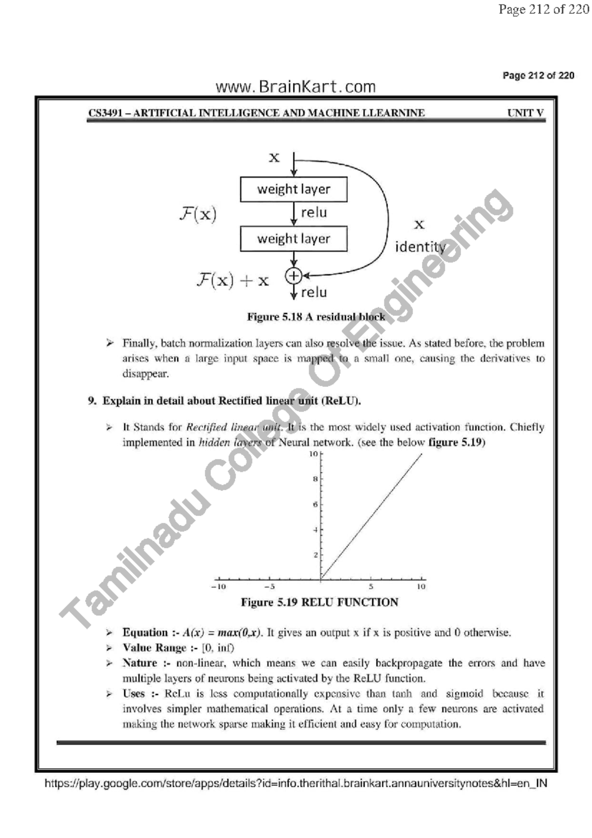 CS3491 Unit V: Understanding Rectified Linear Unit (ReLU) - Studocu