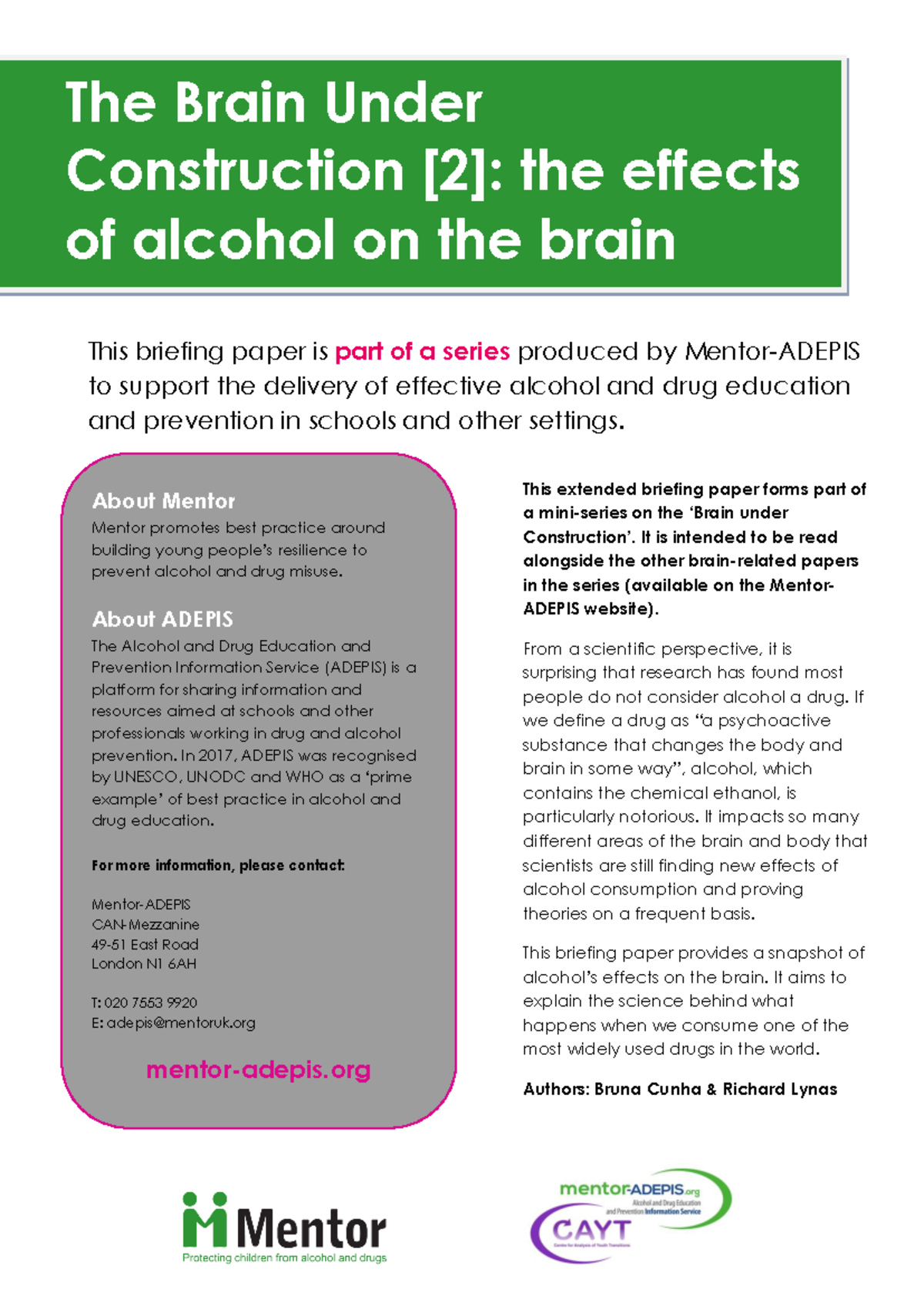 MUIE 2023: The Impact of Alcohol on Brain Development and Function ...