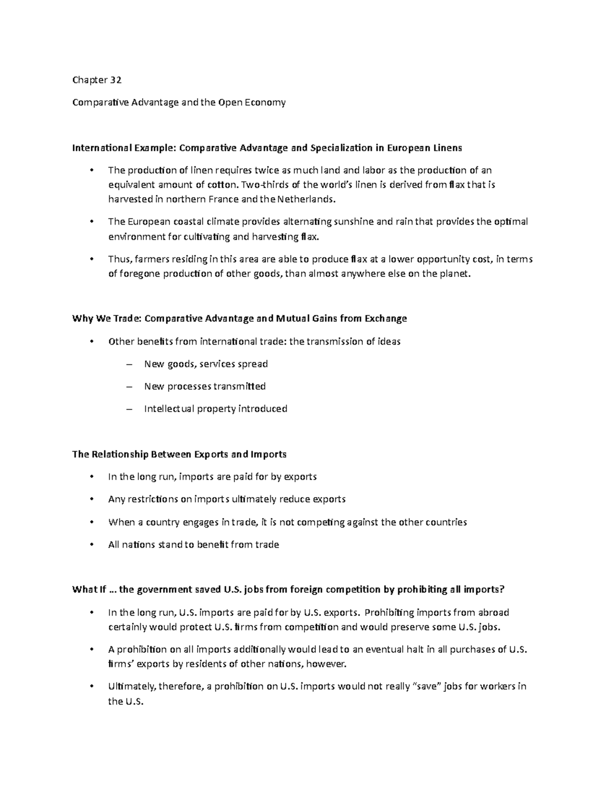 Chapter 32 - Lecture Notes 4 - Chapter 32 Comparative Advantage and the ...
