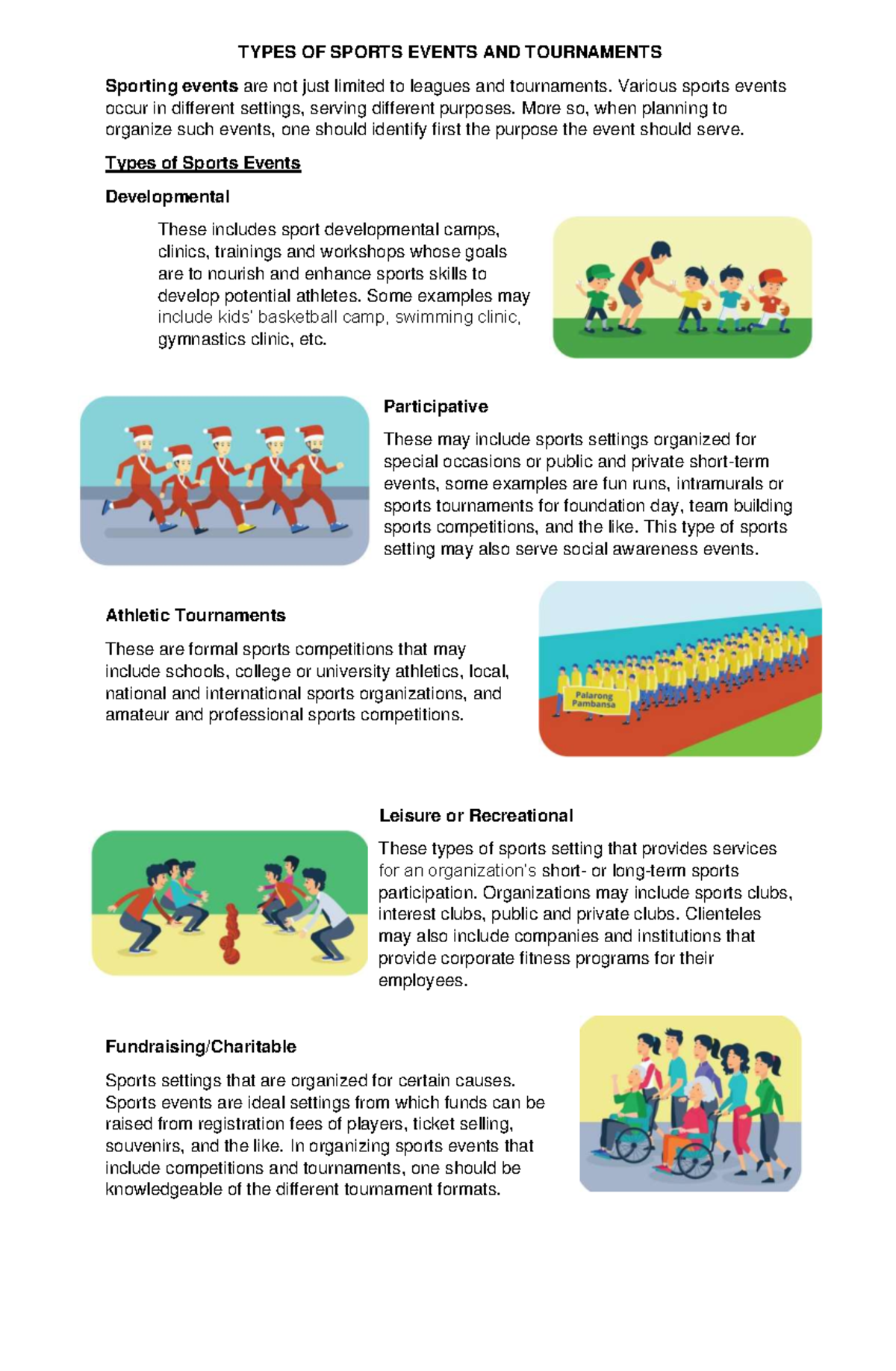 L4 1516 Q4 - Types of Sports Events and Tournament Formats - Studocu