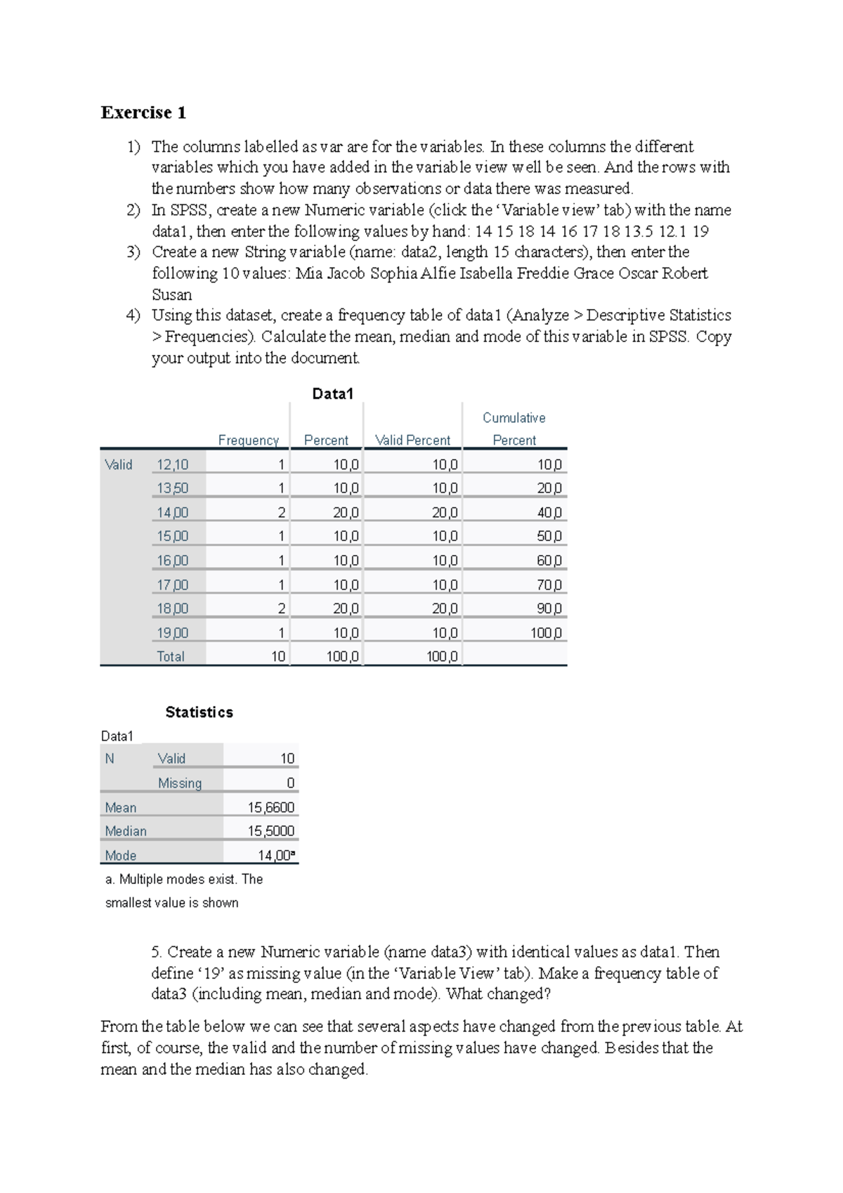 Exercise 1: Stats 1 Opdracht & SPSS Data Analysis Guide for IRO ...