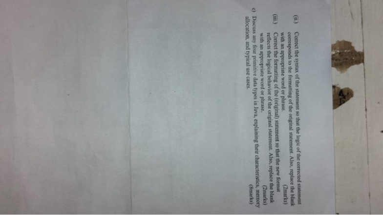 OOP 1 Final Exam 2024: Syntax Correction & Data Types Discussion - Studocu