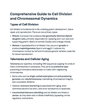 Cell Division - Study Notes & Assignments - Studocu