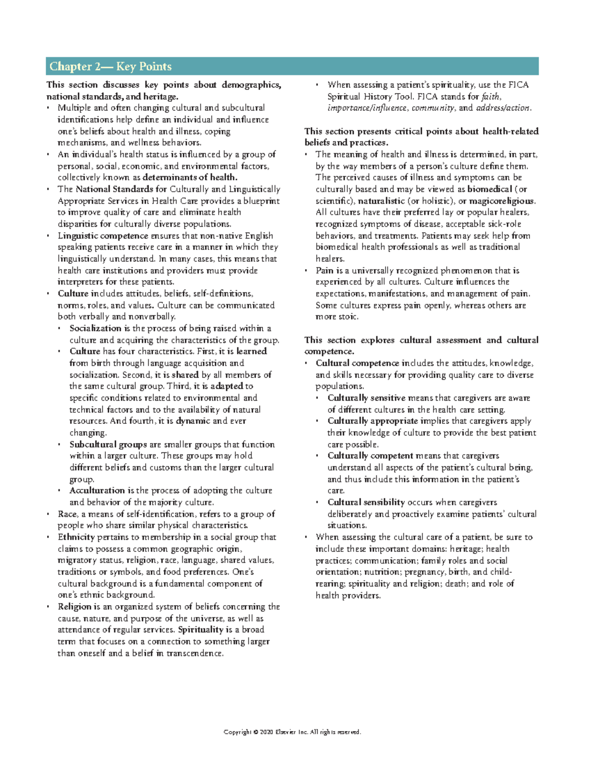Chapter 2 textbook key points, exam 1 information - Copyright © 2020 ...
