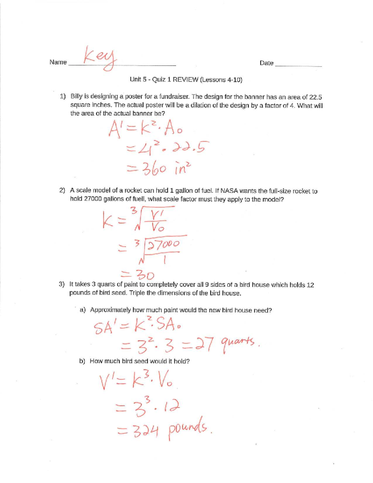 Unit 5 Quiz 1 review key for lessons 1-5.10 - Studocu