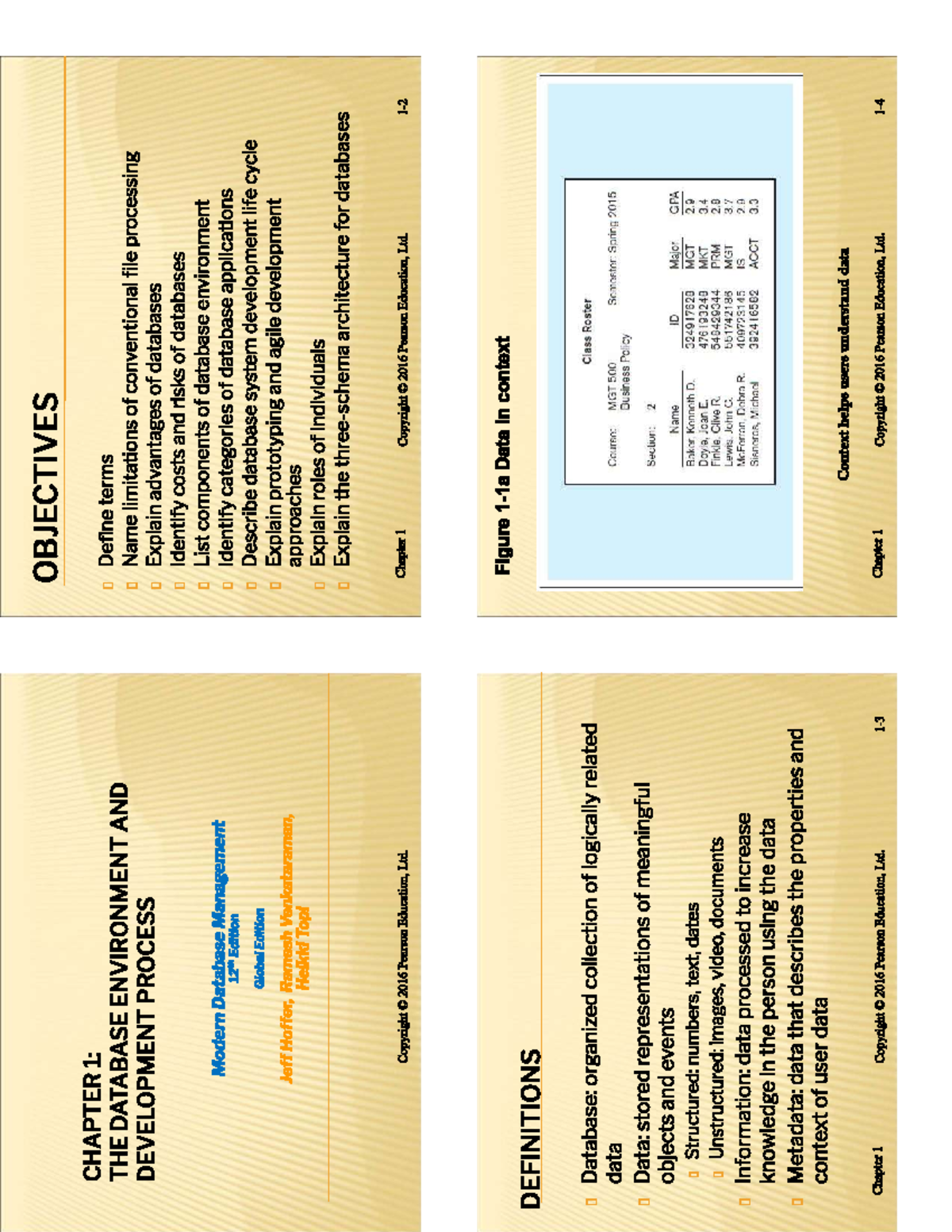 CSDL 500: Chapter 1 Objectives on Database Environment and Development ...