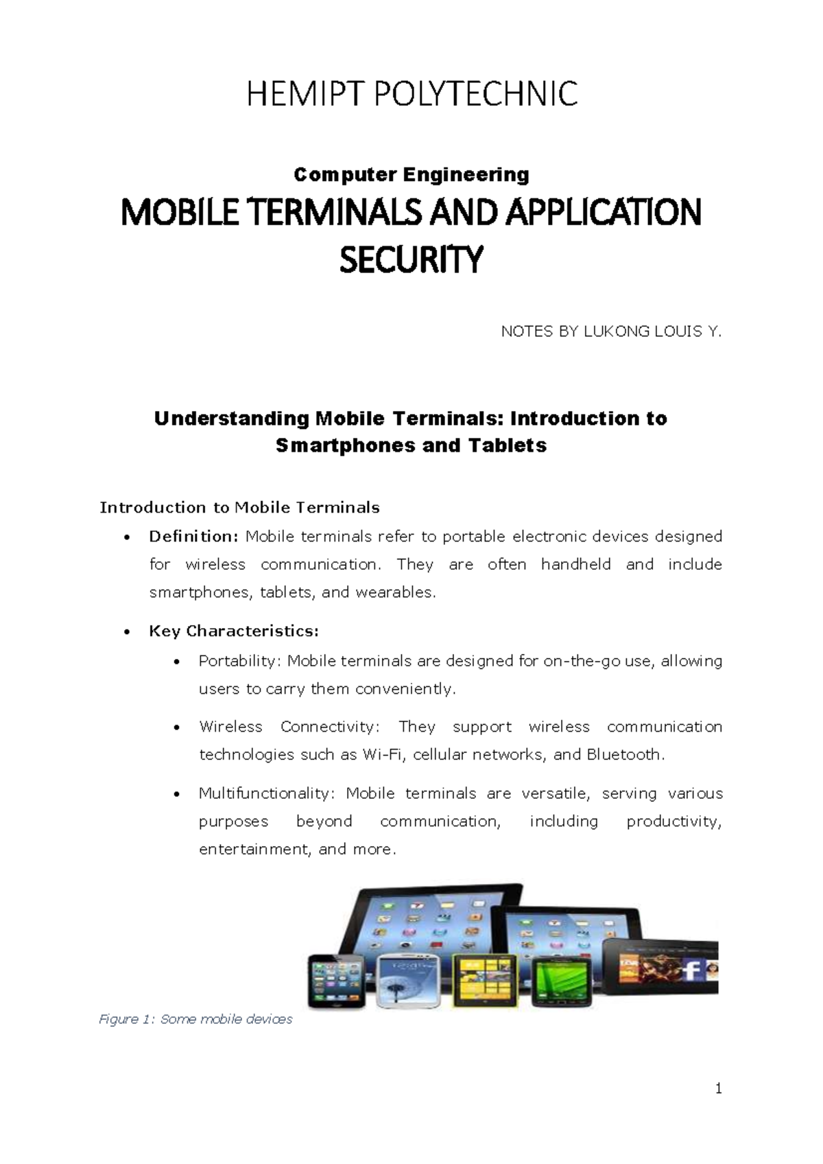 Mobile Terminals & Application Security Notes - COMP ENG 101 - Studocu