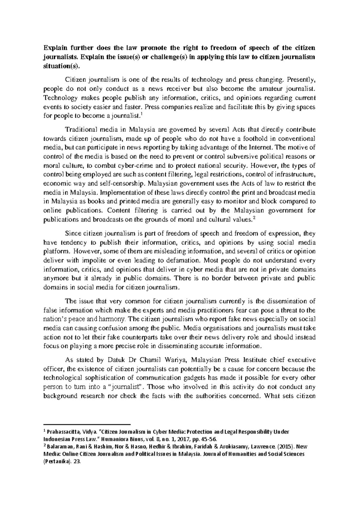 Media Law Assignment: Exploring Freedom of Speech in Citizen Journalism ...
