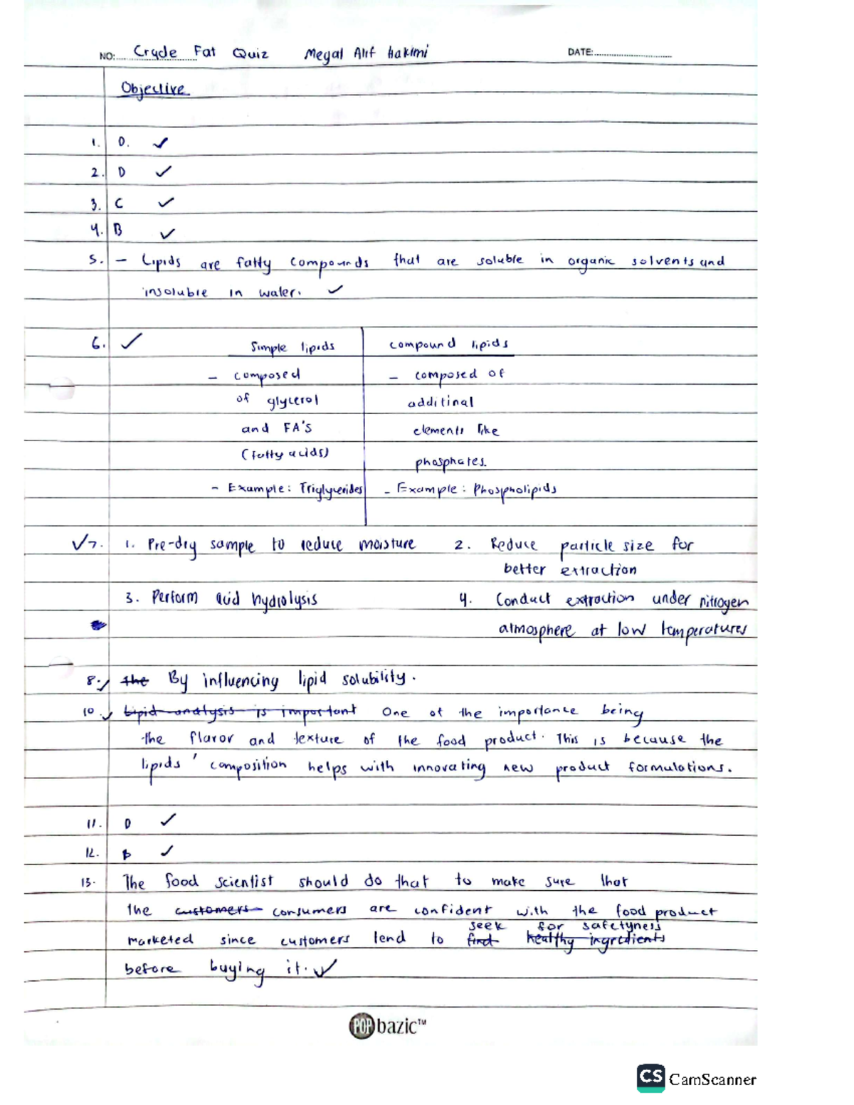 FST 306 Fat Quiz Answers and Key Concepts Explained - Studocu