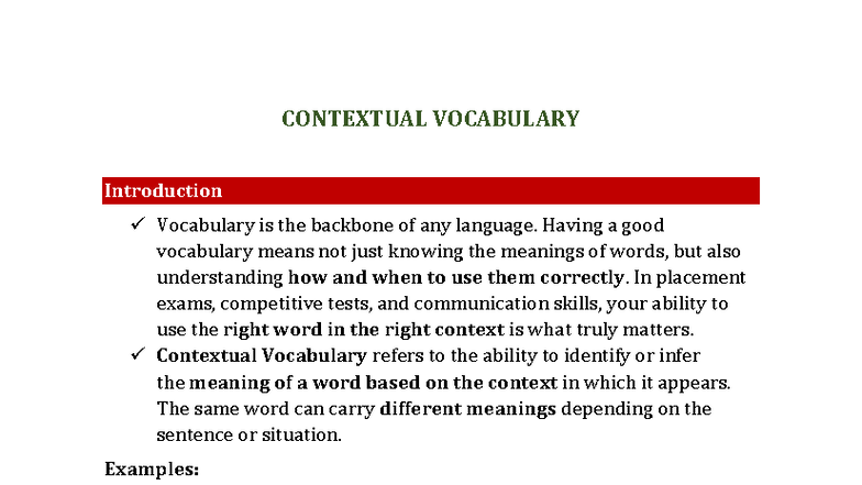III Verbal Ability Study Material - Contextual Vocabulary & Grammar ...