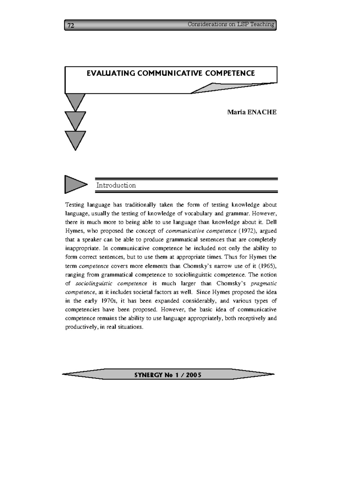 11 evaluating communicative competence - 72 Considerations on LSP ...